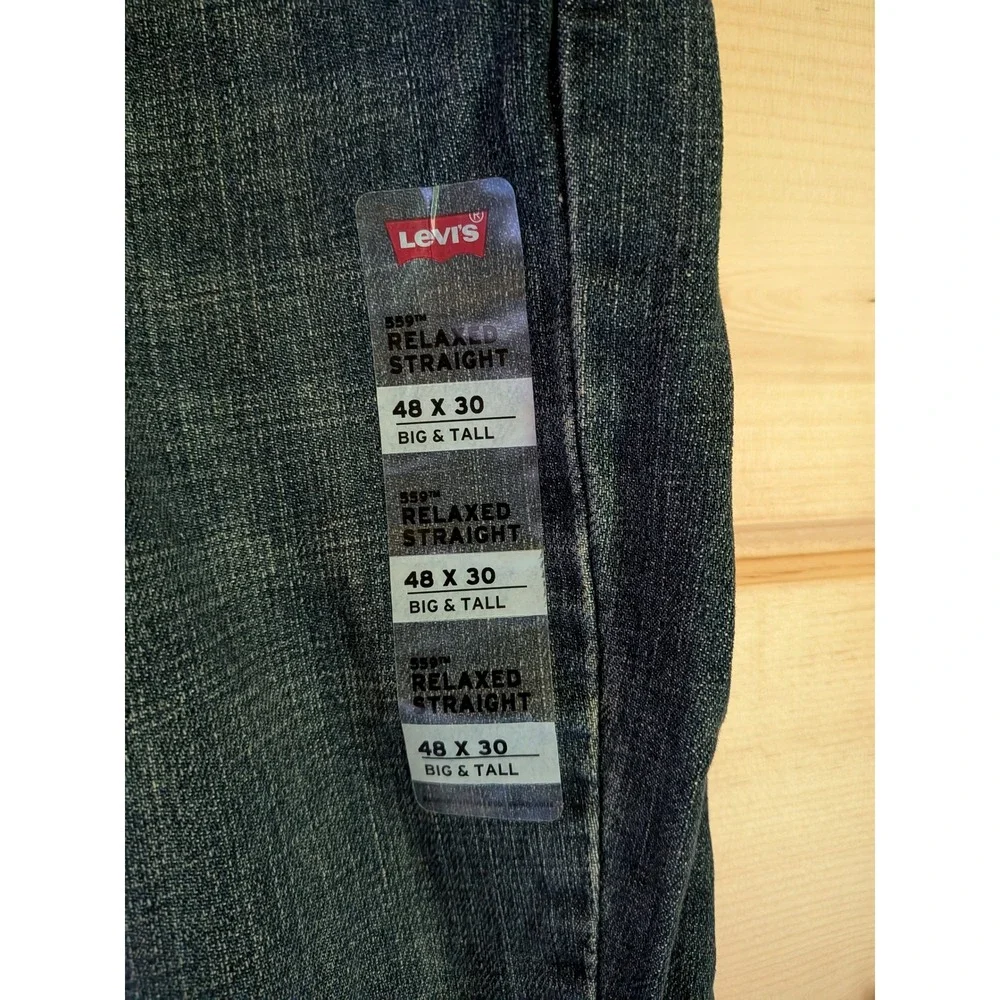 Levi's 559 Relaxed Straight Jeans Men 48 x 30 Big Tall Workwear Dark Wash New